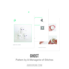 Ghost amigurumi pattern by A Menagerie of Stitches