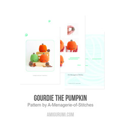 Gourdie the Pumpkin amigurumi pattern by A Menagerie of Stitches