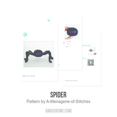 Spider amigurumi pattern by A Menagerie of Stitches