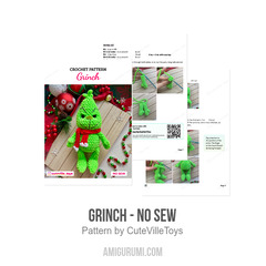 Grinch - No Sew amigurumi pattern by CuteVilleToys