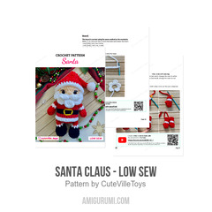 Santa Claus - Low Sew amigurumi pattern by CuteVilleToys