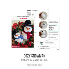 Cozy Snowman amigurumi pattern by CuteVilleToys