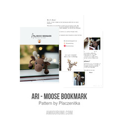 Ari - moose bookmark amigurumi pattern by Plączenitka