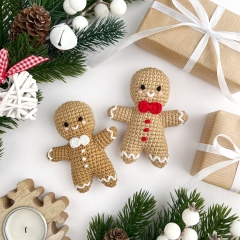 Gingerbread man Christmas ornament amigurumi by AmiGuide