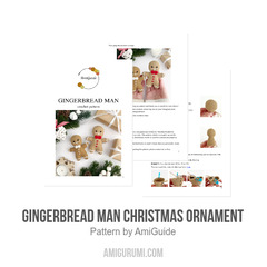 Gingerbread man Christmas ornament amigurumi pattern by AmiGuide