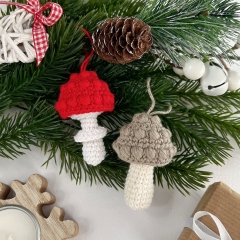 Mushrooms Christmas ornament amigurumi by AmiGuide