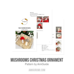 Mushrooms Christmas ornament amigurumi pattern by AmiGuide