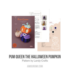 Pum Queen the Halloween Pumpkin amigurumi pattern by Landy Crafts