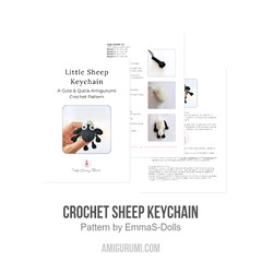 Crochet Sheep Keychain amigurumi pattern by EmmaS Dolls