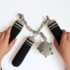 Crochet Toy Weapon Nunchucks & Mace amigurumi pattern by EmmaS Dolls