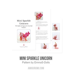 Mini Sparkle Unicorn amigurumi pattern by EmmaS Dolls