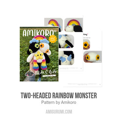Two-headed Rainbow Monster amigurumi pattern by Amikoro