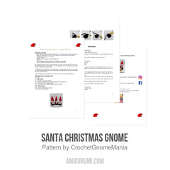Santa Christmas Gnome amigurumi pattern by CrochetGnomeMania