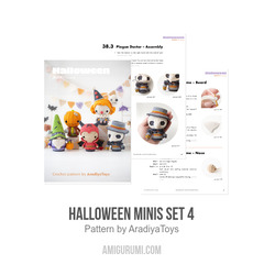 Halloween Minis set 4 amigurumi pattern by AradiyaToys