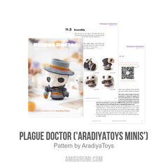 Plague Doctor ('AradiyaToys Minis') amigurumi pattern by AradiyaToys