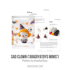 Sad Clown ('AradiyaToys Minis') amigurumi pattern by AradiyaToys