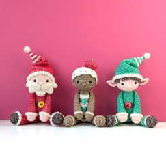 Santa, gingerbread doll and elf