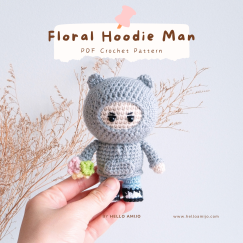Floral Hoodie Man Crochet Pattern