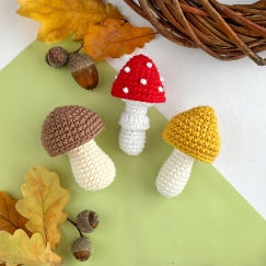 Mushrooms keychain Set of 3 