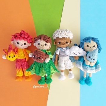 Elemental Friends amigurumi pattern by Audrey Lilian Crochet