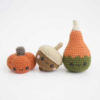 Fall Trio amigurumi pattern by A Menagerie of Stitches