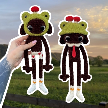 Mr. FrogHat. The Boy & His Mushroom amigurumi pattern by Amikoro