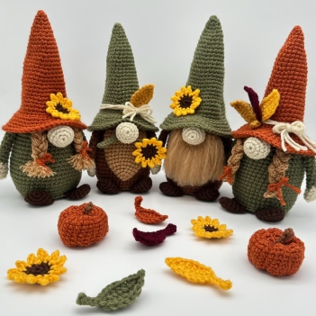 Fall Harvest Gnomes amigurumi pattern by CrochetGnomeMania