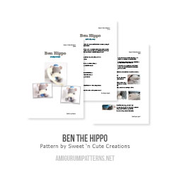Ben the hippo amigurumi pattern by Sweet N' Cute Creations