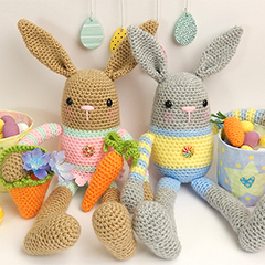Billy and Betty bunny amigurumi pattern by Janine Holmes at Moji-Moji Design