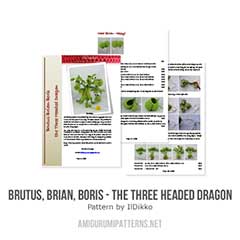 Brutus Brian Boris the three headed dragon amigurumi pattern by IlDikko
