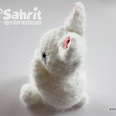 Bubbles the fluffy bunny and carrot amigurumi pattern by Sahrit