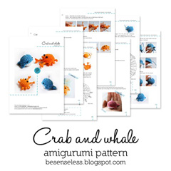 Crab and Whale amigurumi pattern by airali design