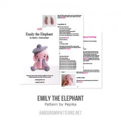 Emily the elephant amigurumi pattern by Pepika