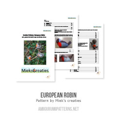 European robin amigurumi pattern by MieksCreaties
