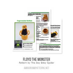 Floyd the monster amigurumi pattern by The Itsy Bitsy Spider