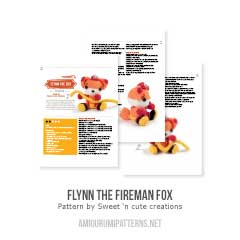 Flynn the fireman fox amigurumi pattern by Sweet N' Cute Creations