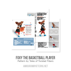 Foxy the basketball player amigurumi pattern by Tales of Twisted Fibers