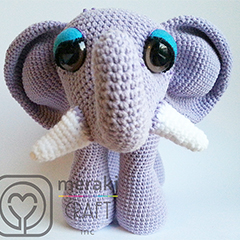 Frieda the elephant amigurumi by Meraki Craft Inc. 
