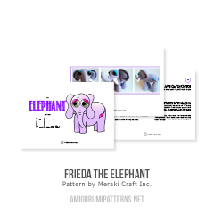 Frieda the elephant amigurumi pattern by Meraki Craft Inc. 