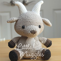 Gordy the billy goat amigurumi pattern by Little Muggles
