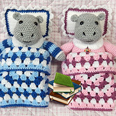 Hippo Sleepover Party amigurumi by Janine Holmes at Moji-Moji Design