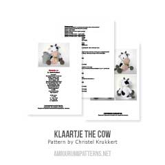 Klaartje the cow amigurumi pattern by Christel Krukkert