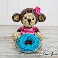Lily the baby monkey amigurumi pattern by One and Two Company