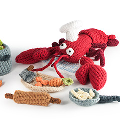 Monsieur the lobster chef amigurumi pattern by The Flying Dutchman Crochet Design