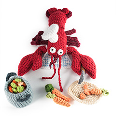 Monsieur the lobster chef amigurumi by The Flying Dutchman Crochet Design
