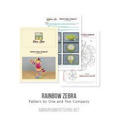 Rainbow zebra amigurumi pattern by One and Two Company