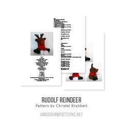 Rudolf reindeer amigurumi pattern by Christel Krukkert
