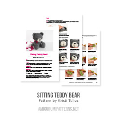 Sitting teddy bear amigurumi pattern by Kristi Tullus