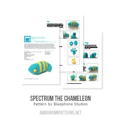 Spectrum the chameleon
 amigurumi pattern by Bluephone Studios