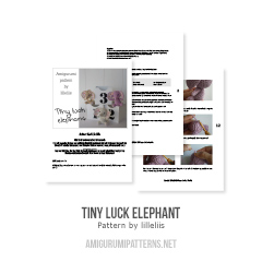 Tiny luck elephant amigurumi pattern by lilleliis